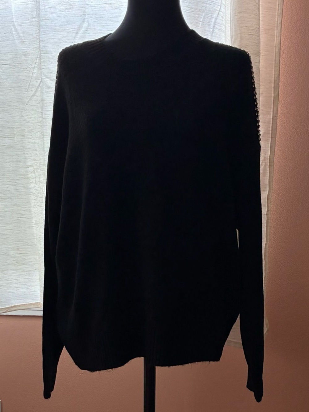 EXPRESS Black Women's Crewneck Sweater - Classic Cozy Knit - XL
